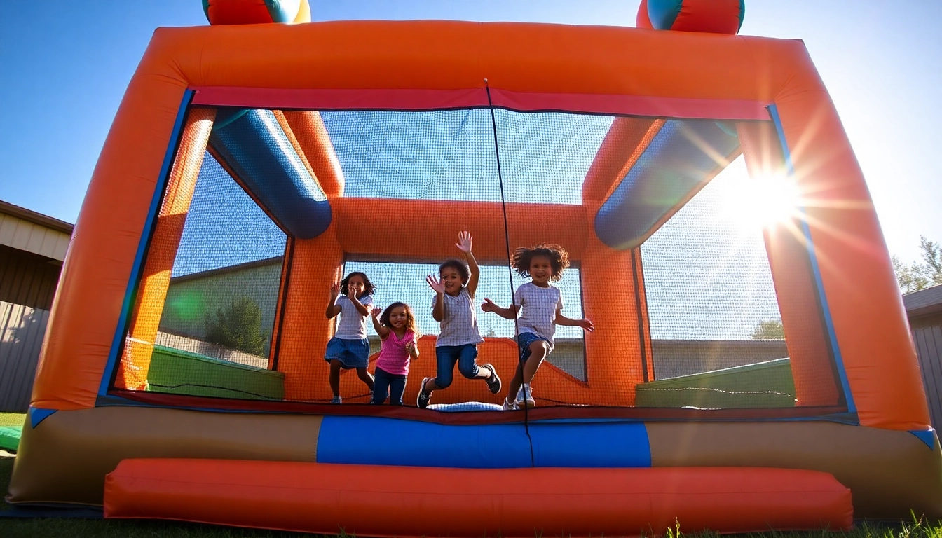 Children enjoying the thrilling Obstacle Course Bounce House with vibrant colors and joyful energy.