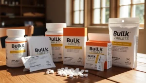 Showcasing Bulk 7OH tablets with appealing packaging and organized display for easy access.