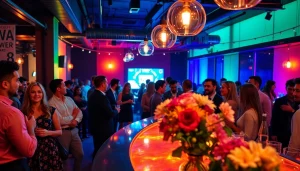 Experience a Unique Event at a vibrant after-work party featuring lively guests and an inviting atmosphere.