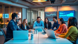 Engaging team meeting using Sales AI technology to enhance sales strategies and metrics.