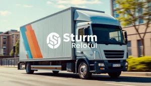 Efficient Umzug Fürth with Sturm Relocations featuring a moving truck in action, showcasing professional service.