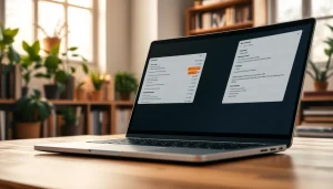 Analyze documents with an effective plagiarism checker tool presented on a laptop screen.