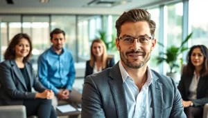 Conseiller en société de gestion de patrimoine familial discutant de stratégies financières avec une famille.
