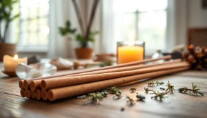 Utiliser des incenses pour cleansing dans une ambiance apaisante avec des cristaux et des herbes.
